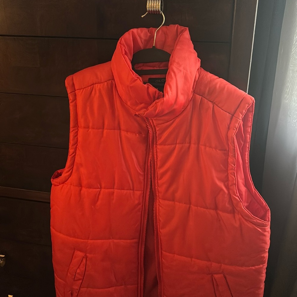 Bright oversized orange vest perfect for fall